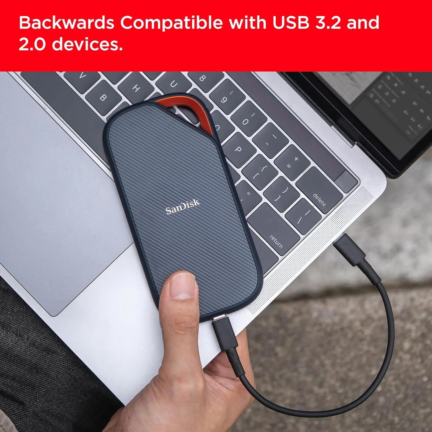 حافظه اس اس دی اکسترنال قابل حمل SanDisk Extreme PRO با USB4 ظرفیت 4 ترابایت، سرعت خواندن تا 3800 مگابایت بر ثانیه و سرعت نوشتن تا 3700 مگابایت بر ثانیه