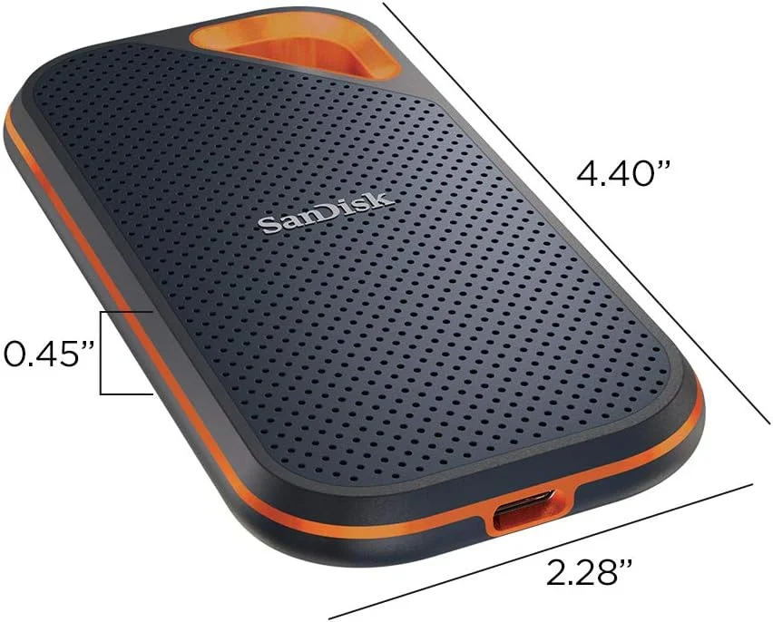 اس اس دی اکسترنال قابل حمل SanDisk Extreme PRO با ظرفیت 2 ترابایت - سرعت تا 1050 مگابایت بر ثانیه - USB-C, USB 3.1 - SDSSDE80-2T00-G25