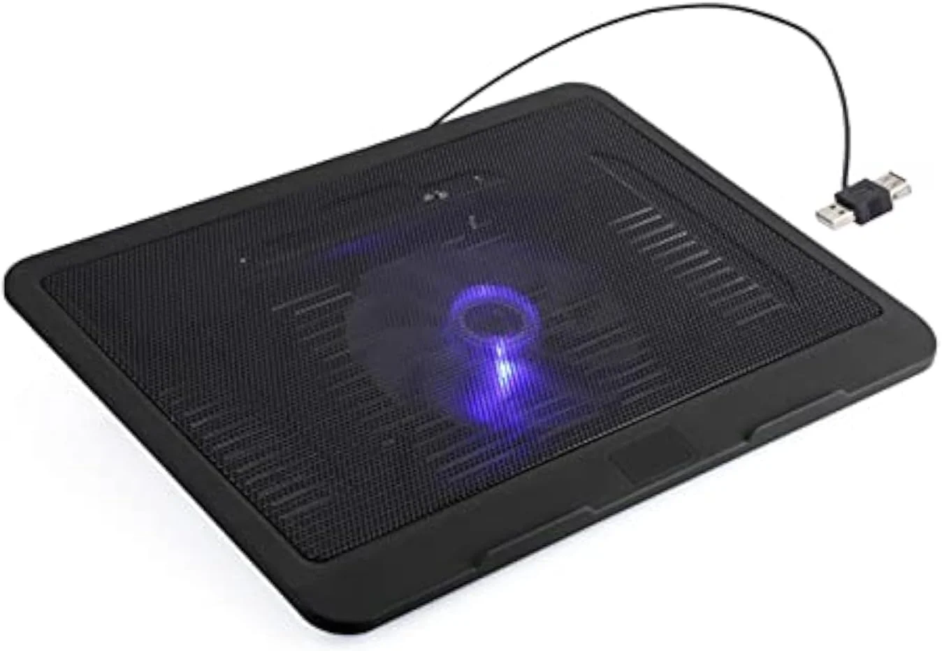 پایه خنک کننده لپ تاپ با فن بزرگ، پایه USB، فوق العاده بی صدا و ارگونومیک، مناسب برای نوت بوک 14 اینچ و کوچکتر (مشکی)