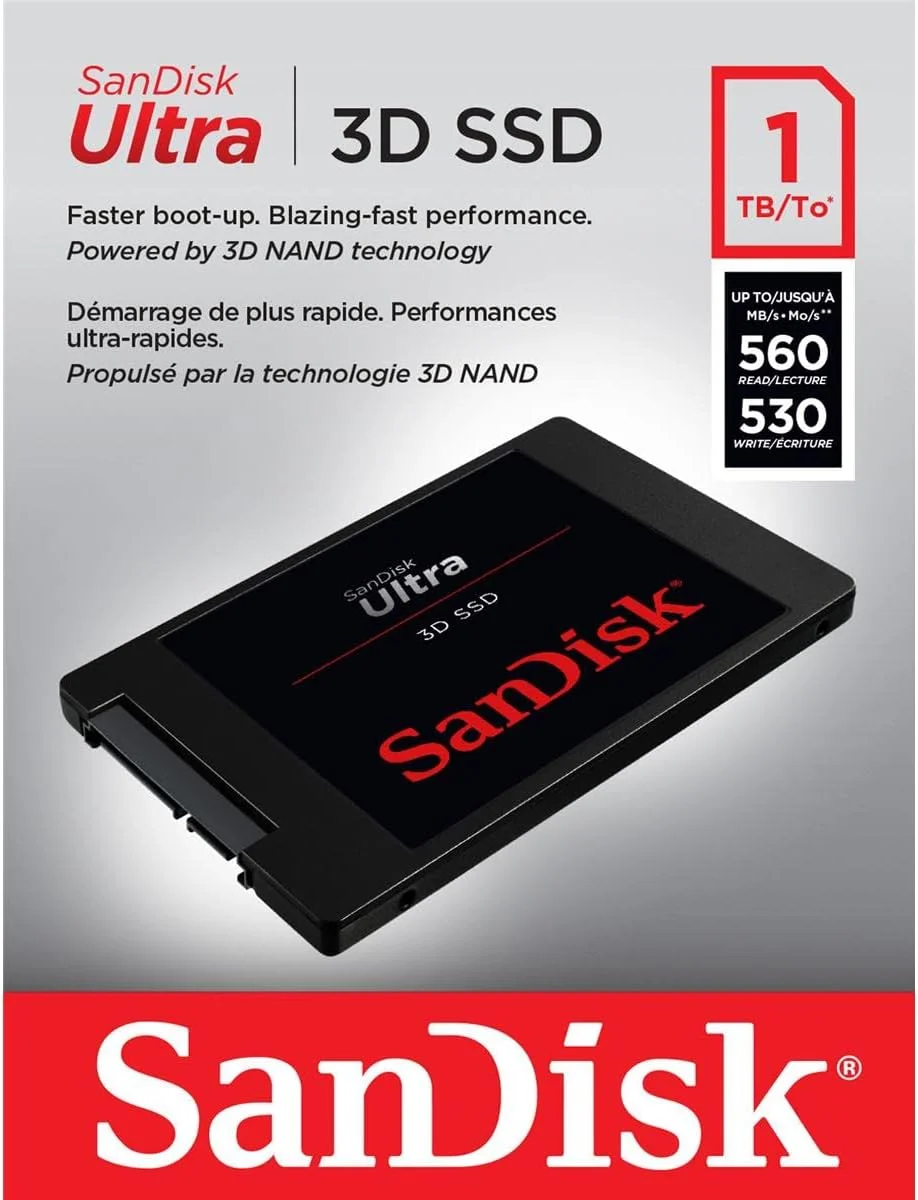 حافظه اس اس دی داخلی SanDisk Ultra 3D NAND با ظرفیت 1 ترابایت مدل SDSSDH3 1T00 G25، مشکی حافظه اس اس دی داخلی SanDisk Ultra 3D NAND با ظرفیت 1 ترابایت مدل SDSSDH3 1T00 G25، مشکی