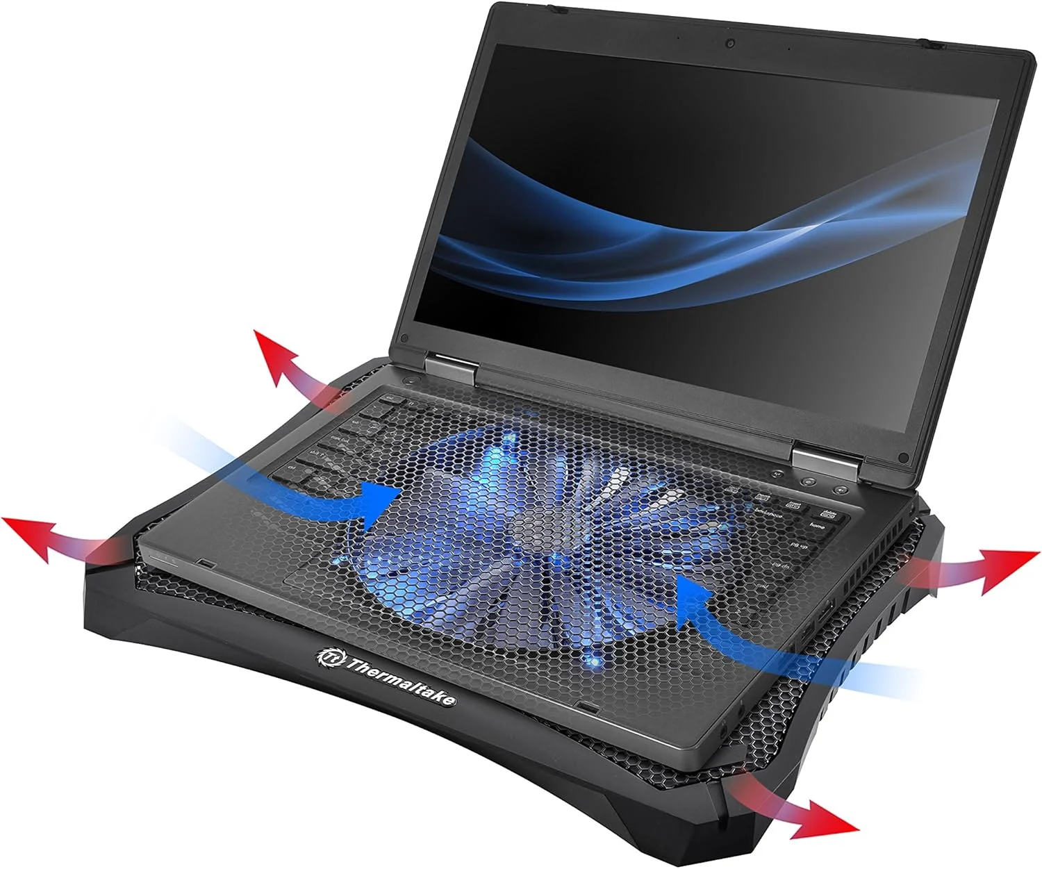 پد خنک کننده لپ تاپ ترمالتیک Massive V20 با پنل مشبک فولادی، فن 200 میلی متری LED آبی، کنترل سرعت قابل تنظیم، مناسب برای لپ تاپ های 10 تا 17 اینچی مدل CL-N004-PL20BL-A پد خنک کننده لپ تاپ ترمالتیک Massive V20 با پنل مشبک فولادی، فن 200 میلی متری LED آبی، کنترل سرعت قابل تنظیم، مناسب برای لپ تاپ های 10 تا 17 اینچی مدل CL-N004-PL20BL-A