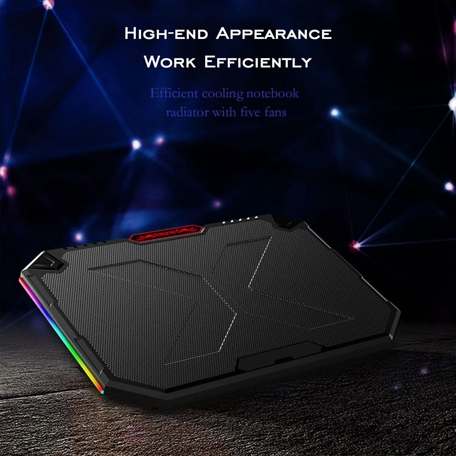 پایه خنک کننده لپ تاپ قابل حمل و بی صدا - پد خنک کننده با 12 نوع نور جانبی RGB، برای لپ تاپ های زیر 18 اینچ، تغذیه از طریق USB، ایده آل برای بازی و کار پایه خنک کننده لپ تاپ قابل حمل و بی صدا - پد خنک کننده با 12 نوع نور جانبی RGB، برای لپ تاپ های زیر 18 اینچ، تغذیه از طریق USB، ایده آل برای بازی و کار