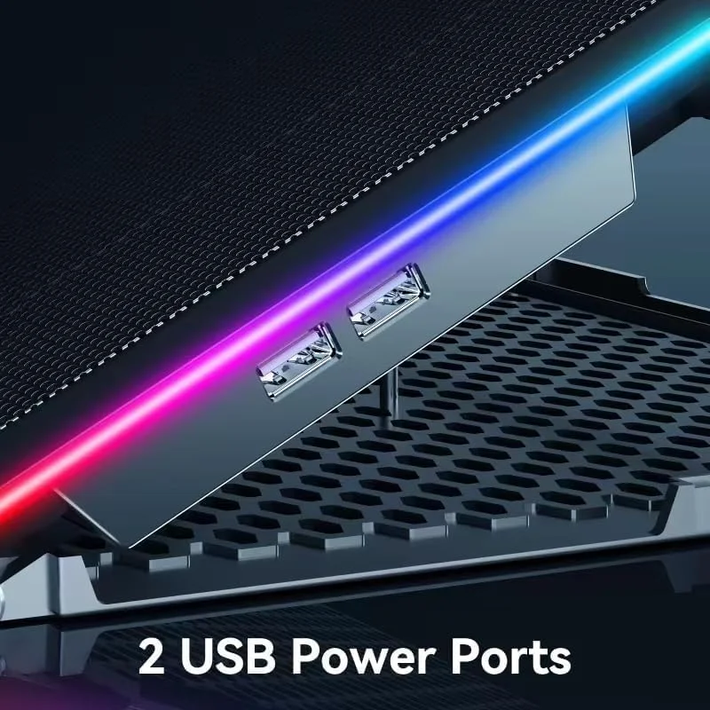 پایه خنک کننده لپ تاپ گیمینگ LTZEMOO RGB، فن خنک کننده لپ تاپ با 13 فن خنک کننده بی صدا برای لپ تاپ های 15.6-17.3 اینچی، 9 حالت ارتفاع، چراغ های LED و صفحه نمایش LCD، 2 پورت USB، قابل استفاده روی پا پایه خنک کننده لپ تاپ گیمینگ LTZEMOO RGB، فن خنک کننده لپ تاپ با 13 فن خنک کننده بی صدا برای لپ تاپ های 15.6-17.3 اینچی، 9 حالت ارتفاع، چراغ های LED و صفحه نمایش LCD، 2 پورت USB، قابل استفاده روی پا