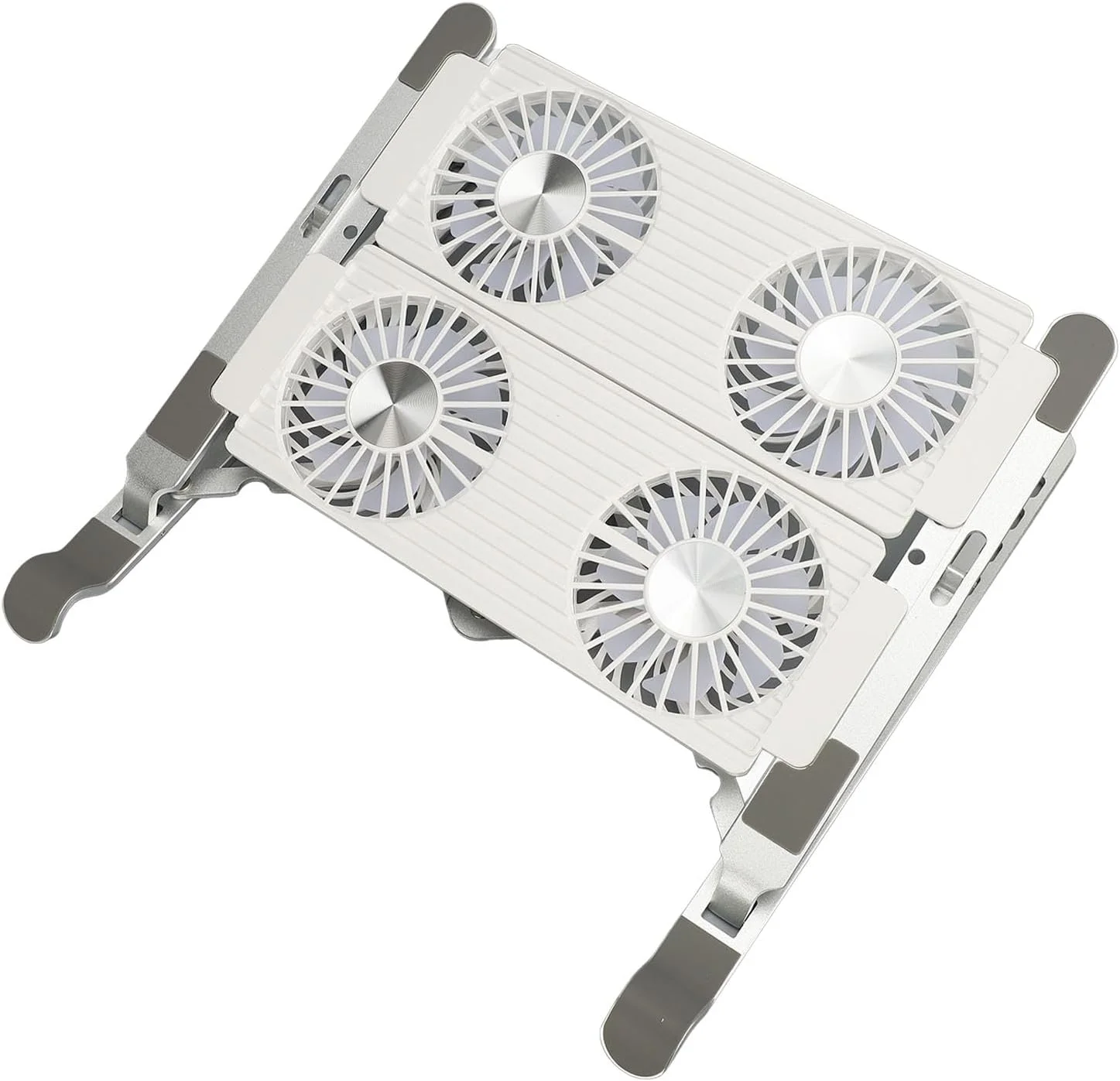 پایه لپ تاپ VELATEMOR با فن خنک کننده، تاشو قابل حمل کامپیوتر PC نوت بوک فن لپ تاپ گیمینگ، طراحی ارگونومیک، آلیاژ آلومینیوم، محکم و پایدار، برای لپ تاپ، تبلت، پروژکتور