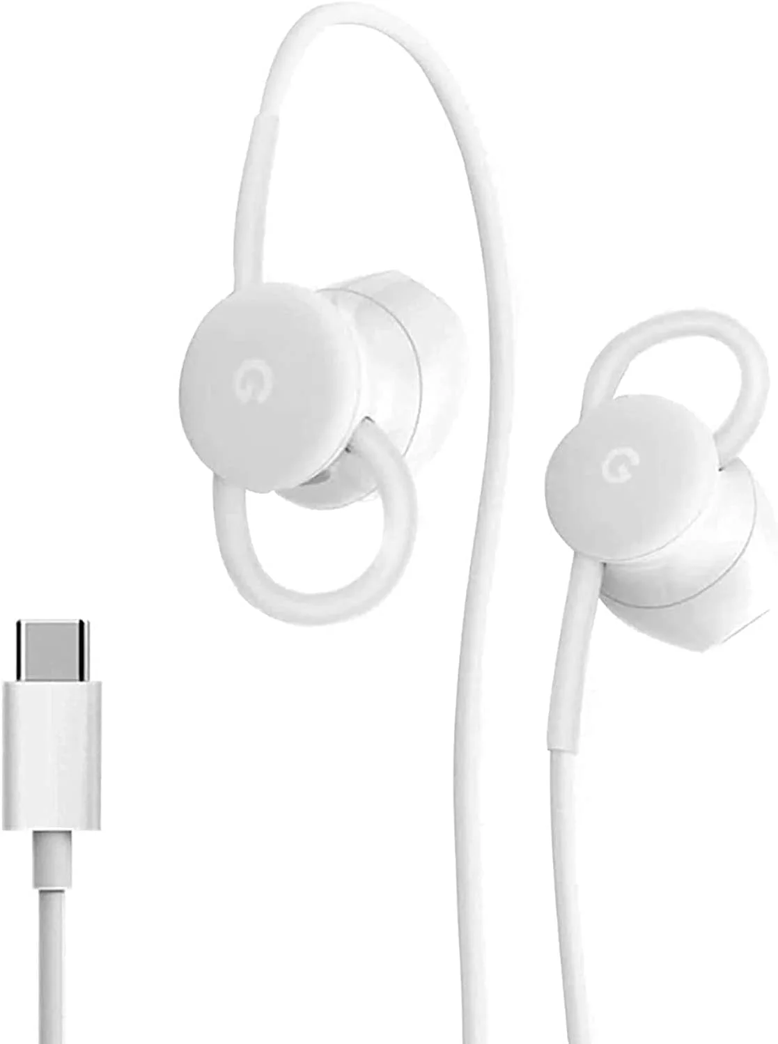 هدفون سیمی USB-C گوگل با میکروفون و کنترل صدا - سفید - مناسب برای گوشی های پیکسل
