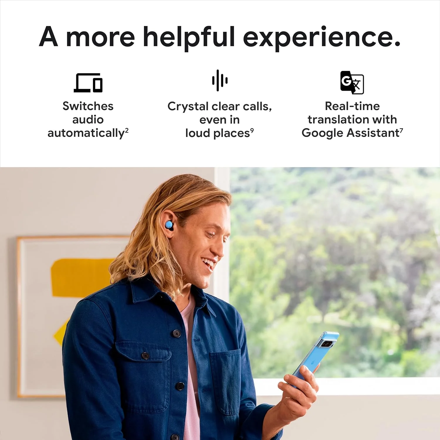 هدفون بی سیم Google Pixel Buds Pro با قابلیت حذف نویز - عمر باتری تا 31 ساعت با محفظه شارژ[2] - هدفون بلوتوثی - سازگار با اندروید - رنگ Bay