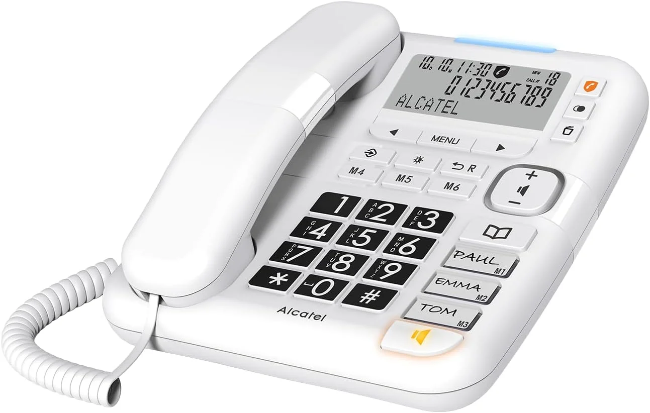 تلفن رومیزی آلکاتل TMAX70 FR WHTCORDED آنالوگ سفید