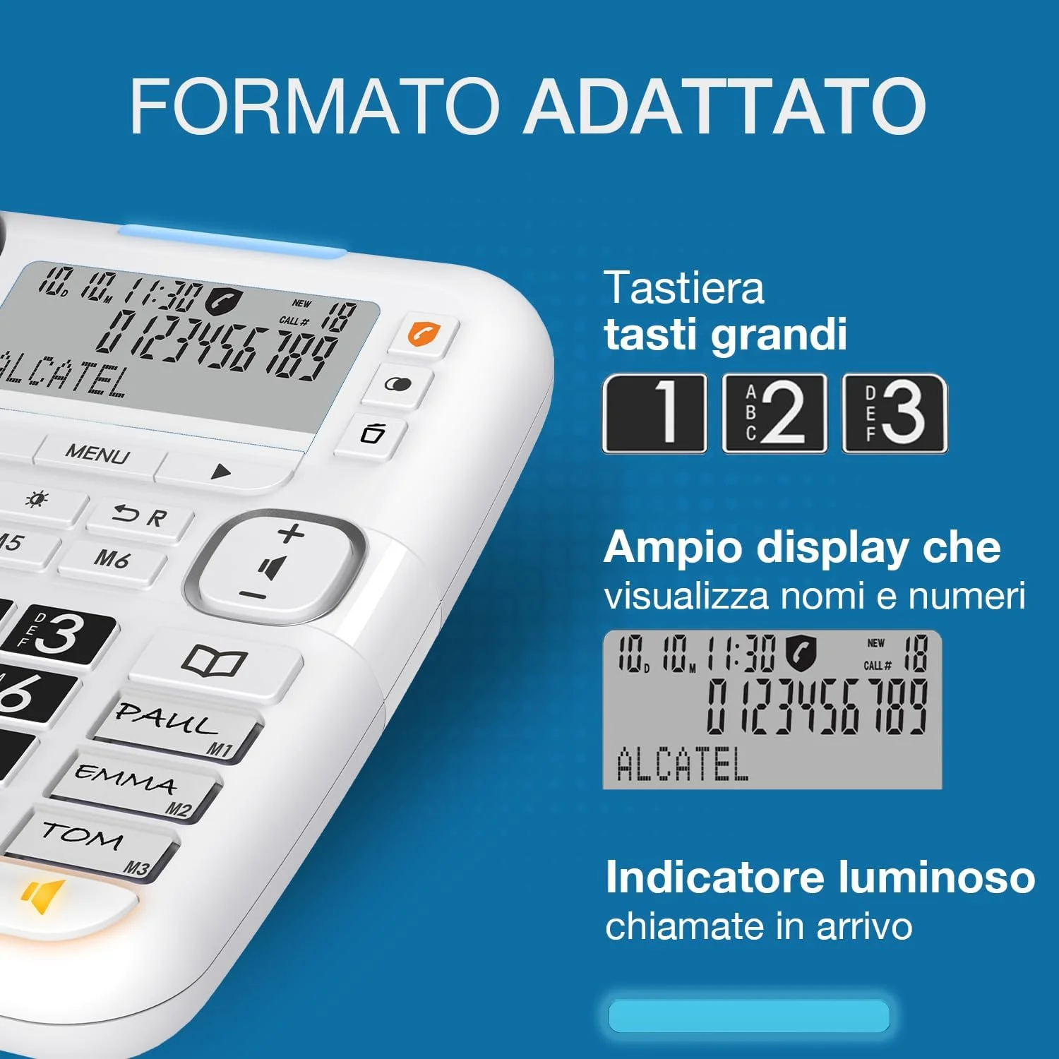 تلفن رومیزی آلکاتل TMAX70 FR WHTCORDED آنالوگ سفید