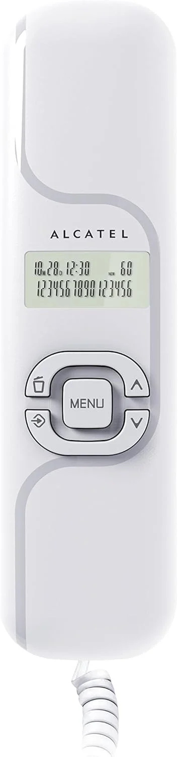 تلفن رومیزی سیم دار آلکاتل مدل T-16 سفید با قابلیت نمایشگر تماس گیرنده و عملکرد هندزفری (بسته 2 عددی)