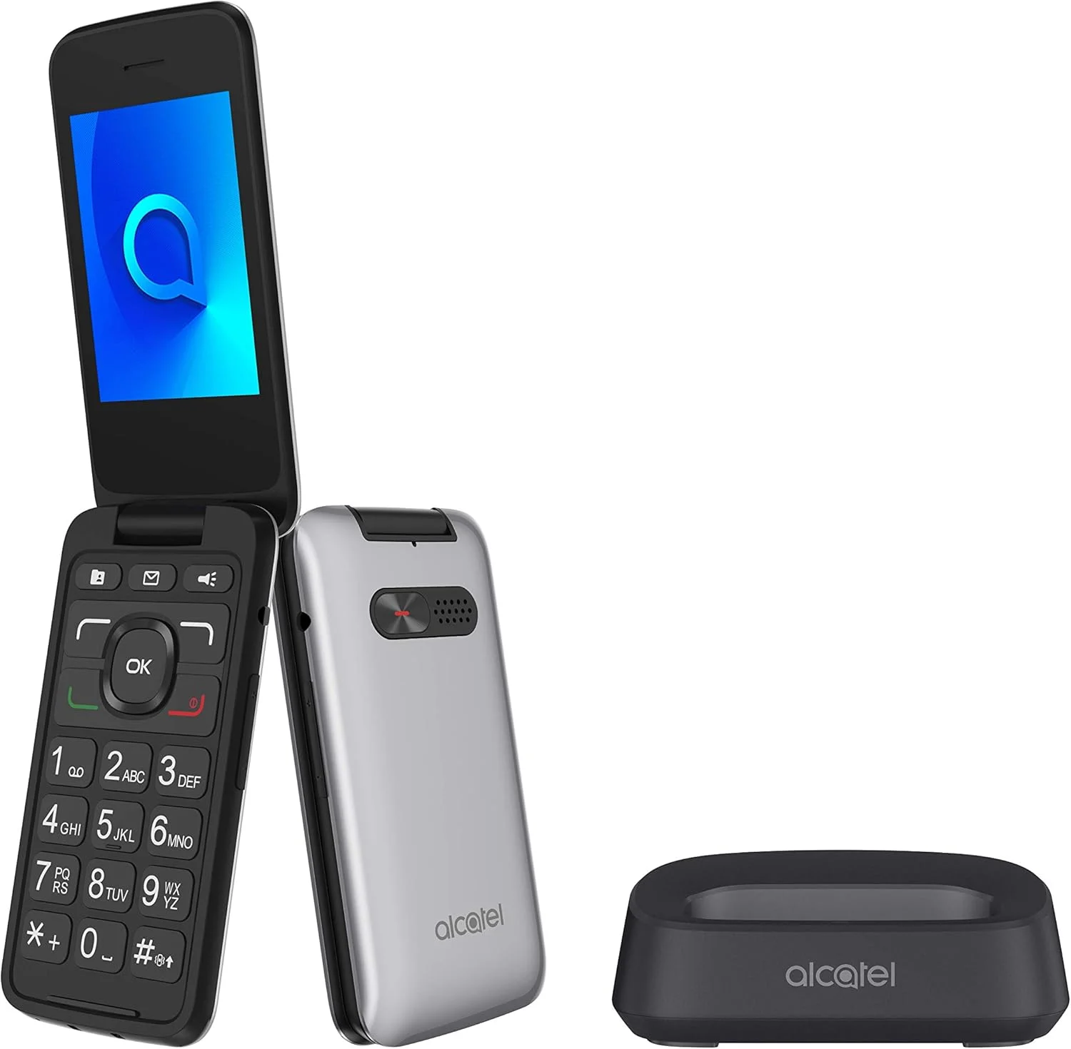 گوشی موبایل آلکاتل 3026X دو سیم کارت 256 مگابایت رام + 128 مگابایت رم (فقط GSM | بدون CDMA) آنلاک کارخانه ای 3G/LTE (نقره ای متالیک) - نسخه بین المللی