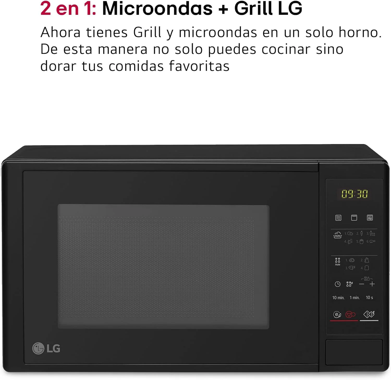 مایکروویو گریل ال جی مدل MH6042D با ظرفیت 20 لیتر، توان 700 وات، 5 سطح قدرت، تمیزکاری آسان، مشکی مایکروویو گریل ال جی مدل MH6042D با ظرفیت 20 لیتر، توان 700 وات، 5 سطح قدرت، تمیزکاری آسان، مشکی