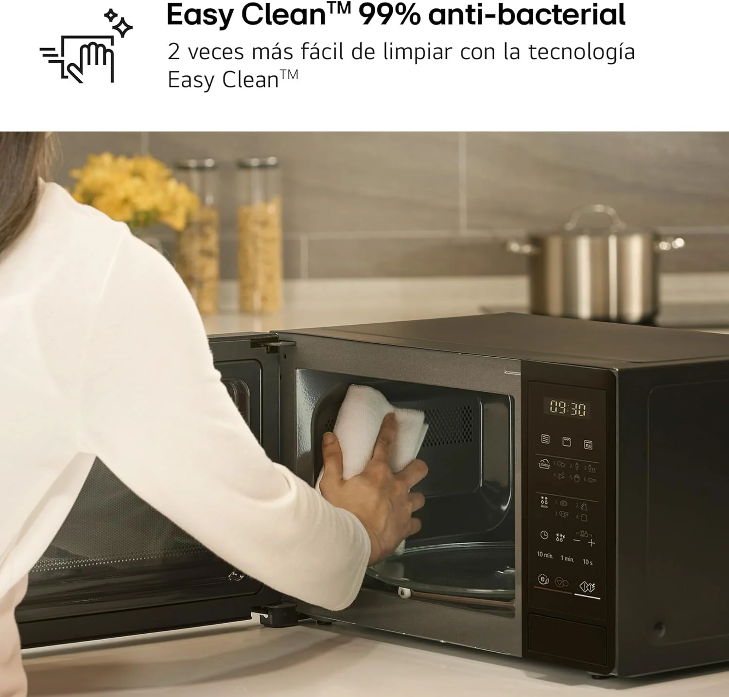 مایکروویو گریل ال جی مدل MH6042D با ظرفیت 20 لیتر، توان 700 وات، 5 سطح قدرت، تمیزکاری آسان، مشکی مایکروویو گریل ال جی مدل MH6042D با ظرفیت 20 لیتر، توان 700 وات، 5 سطح قدرت، تمیزکاری آسان، مشکی