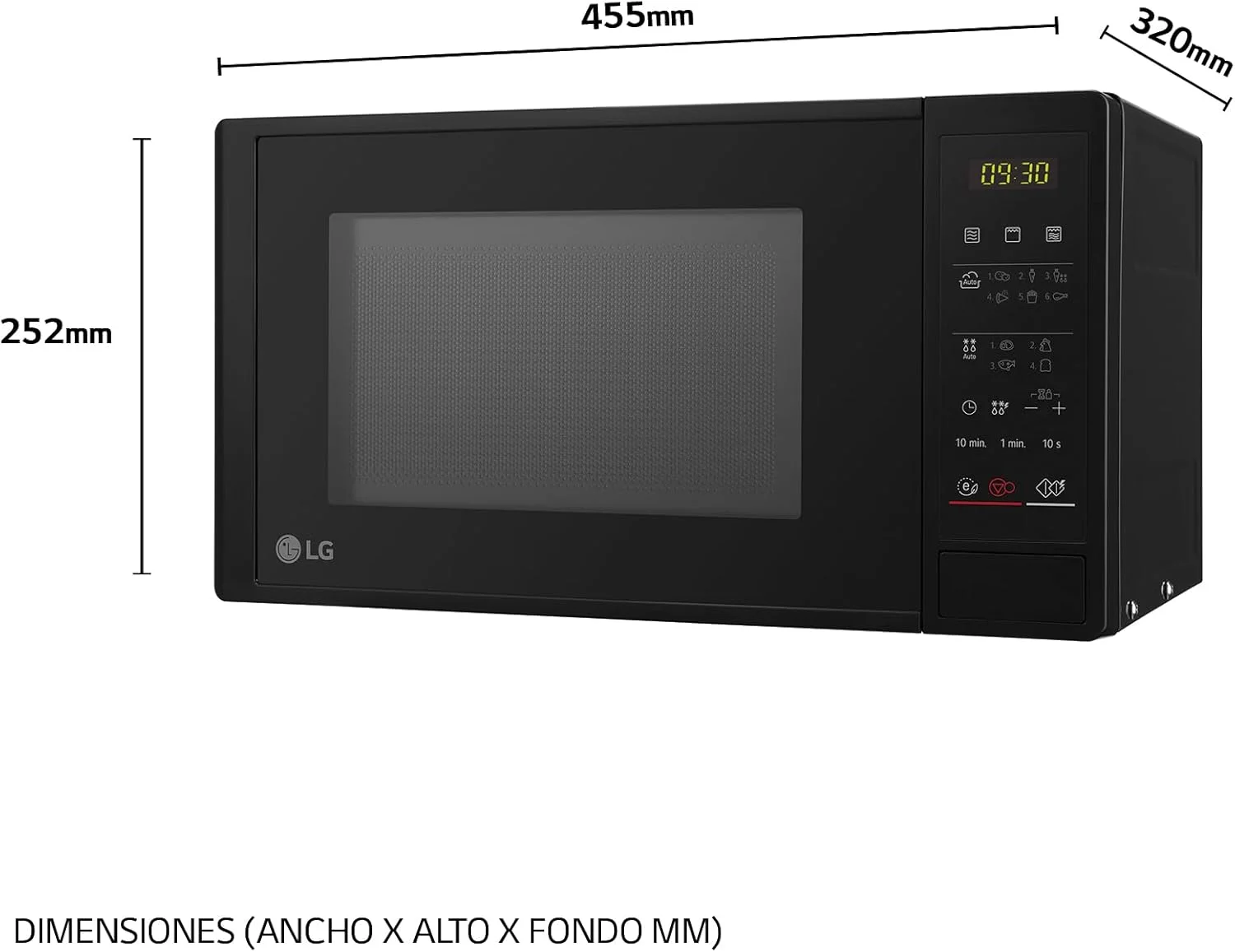 مایکروویو گریل ال جی مدل MH6042D با ظرفیت 20 لیتر، توان 700 وات، 5 سطح قدرت، تمیزکاری آسان، مشکی مایکروویو گریل ال جی مدل MH6042D با ظرفیت 20 لیتر، توان 700 وات، 5 سطح قدرت، تمیزکاری آسان، مشکی