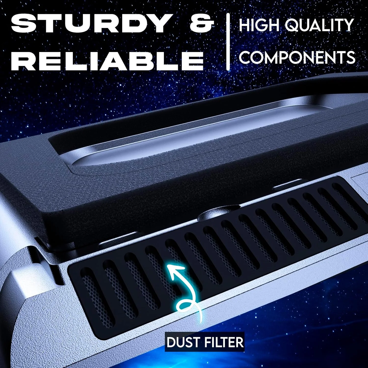 پد خنک کننده لپ تاپ KLIM Everest | فن های توربو قدرتمند 4300 دور در دقیقه | فوم مهر و موم شده برای حداکثر خنک سازی | از گرم شدن بیش از حد لپ تاپ گیمینگ خود محافظت کنید | مناسب برای لپ تاپ های 14 تا 17.3 اینچی | چراغ های RGB