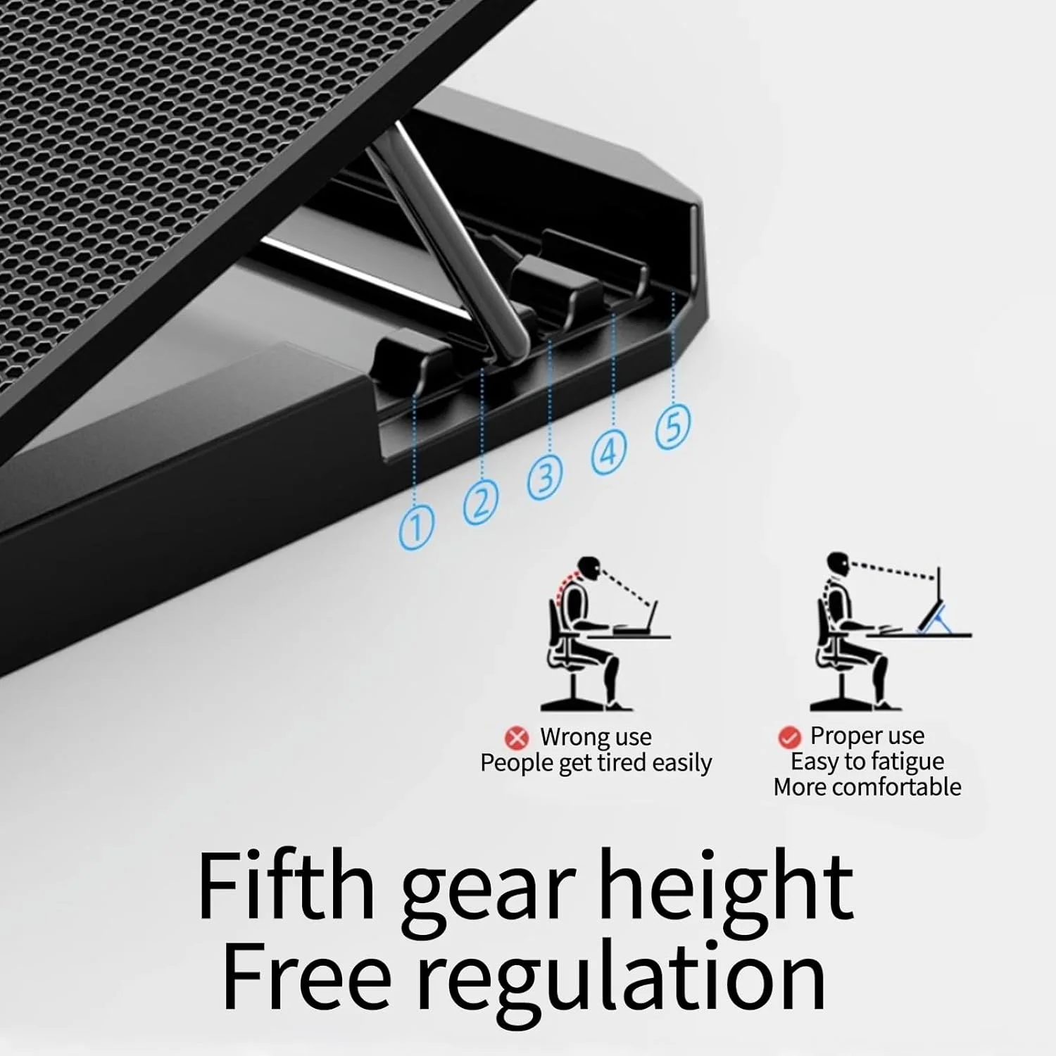 پایه خنک کننده لپ تاپ Lukione با 6 فن خنک کننده بی صدا، دو پورت USB، مناسب برای لپ تاپ های 12-17 اینچی، پایه خنک کننده با ارتفاع قابل تنظیم - ایده آل برای بازی، دفتر کار و استفاده خانگی