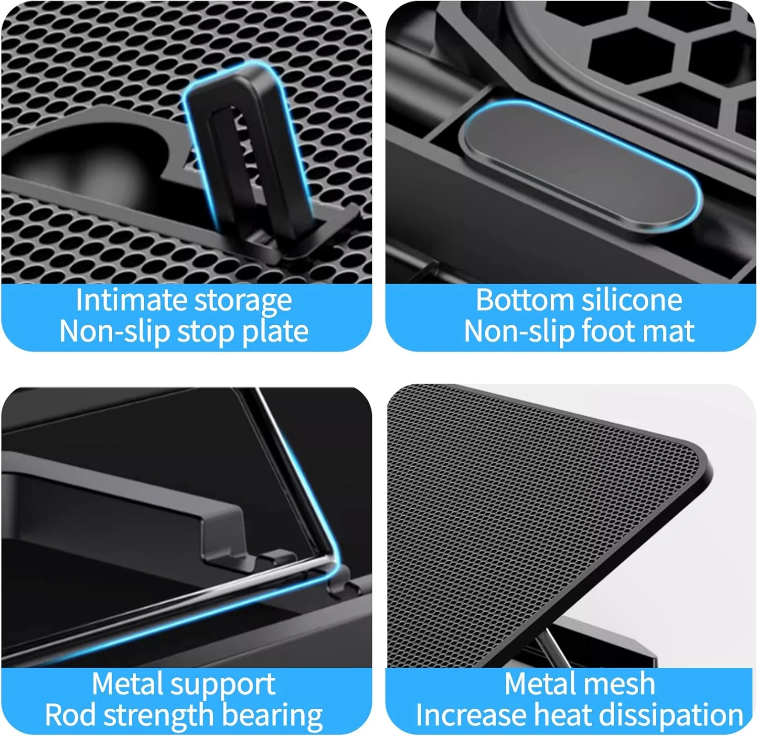 پایه خنک کننده لپ تاپ Lukione با 6 فن خنک کننده بی صدا، دو پورت USB، مناسب برای لپ تاپ های 12-17 اینچی، پایه خنک کننده با ارتفاع قابل تنظیم - ایده آل برای بازی، دفتر کار و استفاده خانگی
