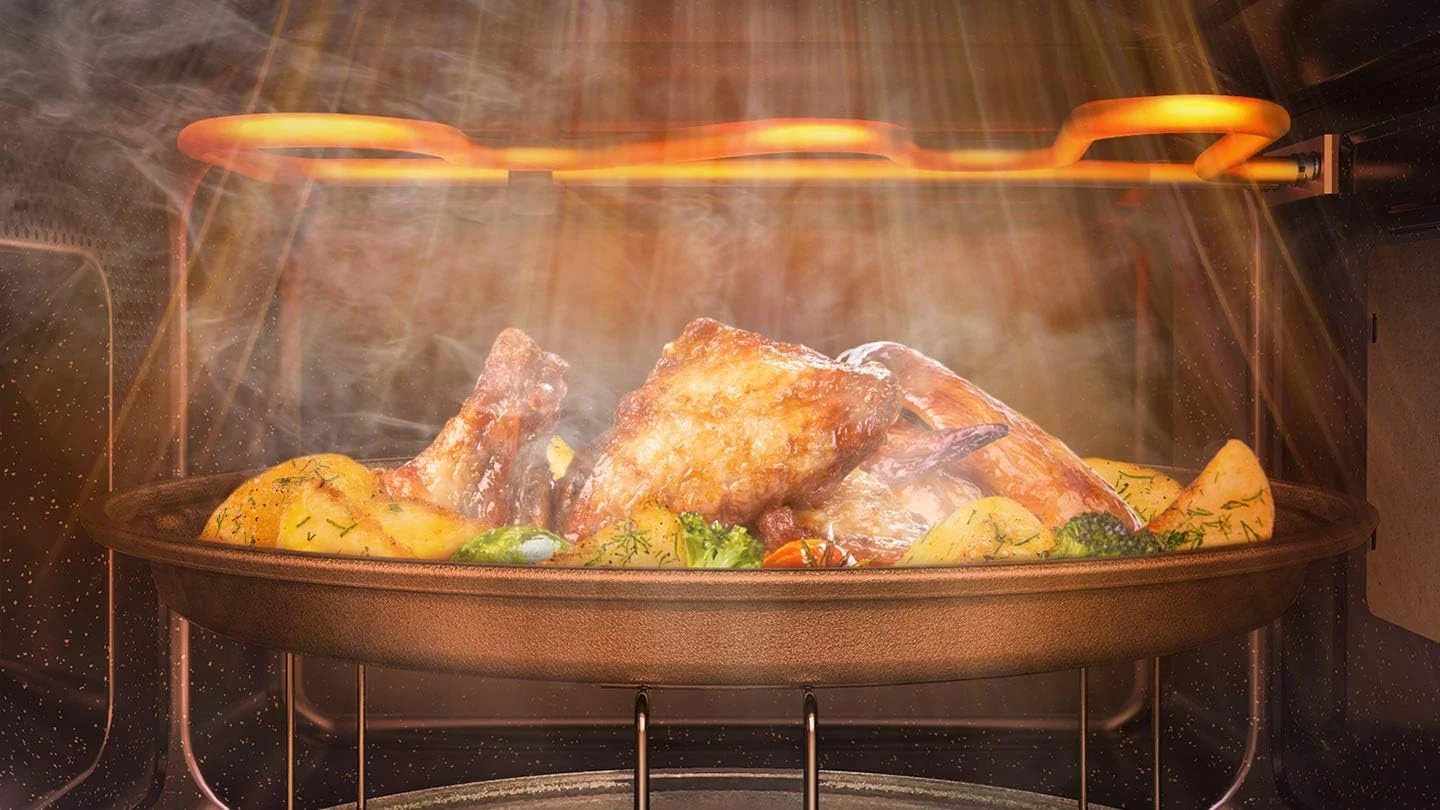 مایکروویو سامسونگ مدل MG23T5018CW با گریل 23 لیتری 800 وات پوشش سرامیکی گریل فرای و حالت آماده به کار اکو سفید مایکروویو سامسونگ مدل MG23T5018CW با گریل 23 لیتری 800 وات پوشش سرامیکی گریل فرای و حالت آماده به کار اکو سفید