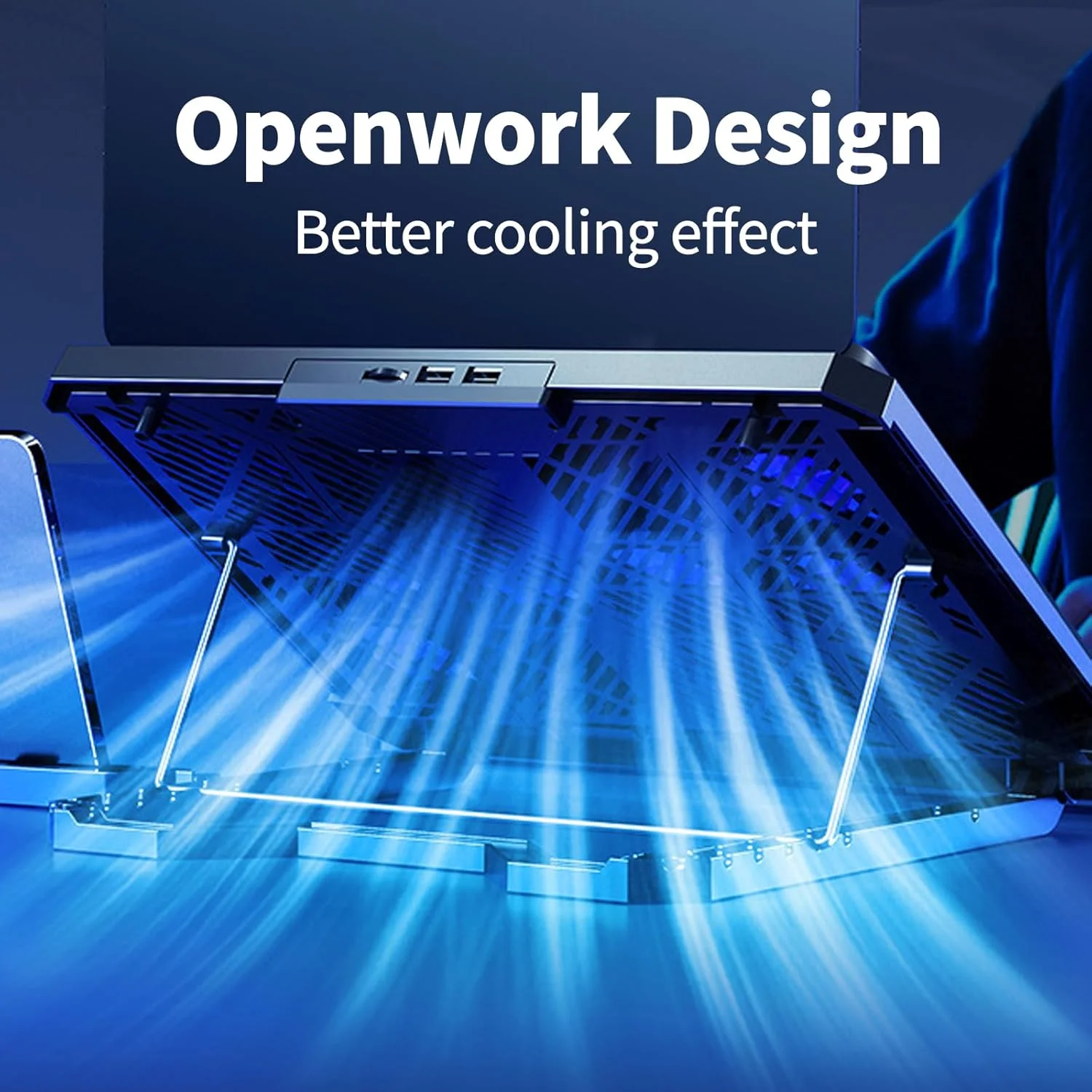 پایه خنک کننده لپ تاپ Moninsta، کولر لپ تاپ با نور RGB و 8 فن برای لپ تاپ های 12.1-17.3 اینچی، پد خنک کننده فن لپ تاپ گیمینگ با 5 پایه ارتفاع و نگهدارنده تلفن