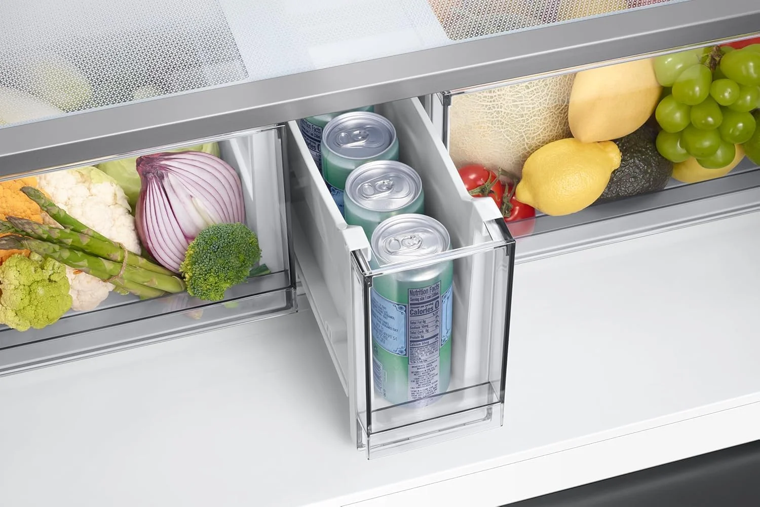 یخچال فریزر 650 لیتری سامسونگ، درب فرانسوی T شکل با Beverage Center™ + مایکروویو گریل و کانوکشن 28 لیتری سامسونگ با پخت و پز سالم [باندل]
