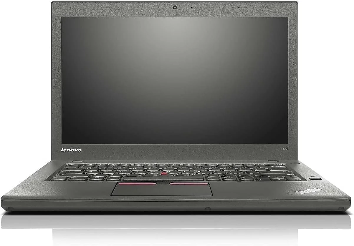 لپ تاپ تجاری لنوو ThinkPad T450 (بازسازی شده)، پردازنده Intel Core i5 نسل پنجم، 8 گیگابایت رم DDR3L، هارد 256 گیگابایتی SSD، صفحه نمایش 14.1 اینچی