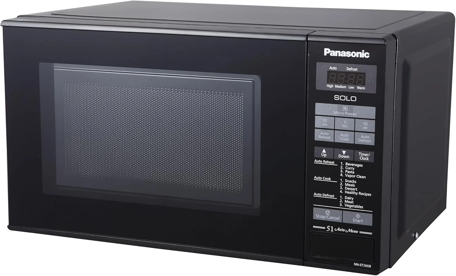 مایکروویو تکی پاناسونیک 20 لیتری، NN-ST266B - 800 وات، کنترل لمسی آسان، گرم کردن مجدد خودکار، 51 منوی خودکار، یخ زدایی خودکار، قفل ایمنی کودک - مشکی مایکروویو تکی پاناسونیک 20 لیتری، NN-ST266B - 800 وات، کنترل لمسی آسان، گرم کردن مجدد خودکار، 51 منوی خودکار، یخ زدایی خودکار، قفل ایمنی کودک - مشکی
