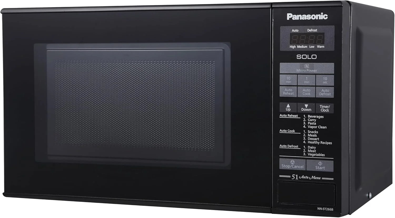 مایکروویو تکی پاناسونیک 20 لیتری، NN-ST266B - 800 وات، کنترل لمسی آسان، گرم کردن مجدد خودکار، 51 منوی خودکار، یخ زدایی خودکار، قفل ایمنی کودک - مشکی مایکروویو تکی پاناسونیک 20 لیتری، NN-ST266B - 800 وات، کنترل لمسی آسان، گرم کردن مجدد خودکار، 51 منوی خودکار، یخ زدایی خودکار، قفل ایمنی کودک - مشکی