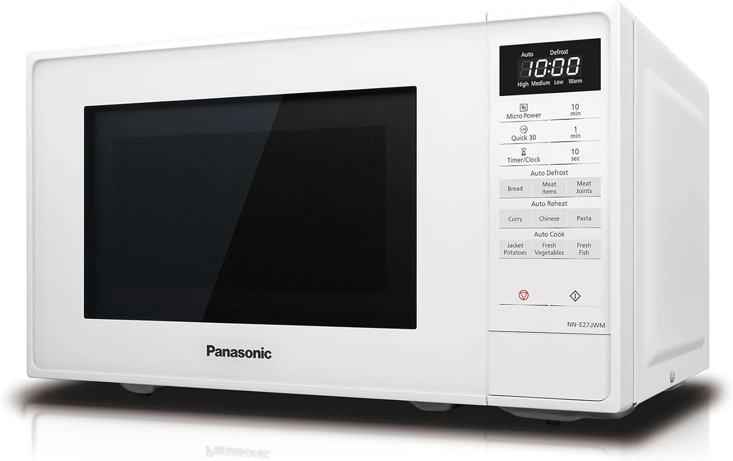 مایکروویو پاناسونیک NN-E27JWMBBQ با ظرفیت 20 لیتر، 800 وات، کنترل لمسی، 5 سطح قدرت، 9 برنامه خودکار، یخ زدایی، سینی شیشه ای گردان، سفید مایکروویو پاناسونیک NN-E27JWMBBQ با ظرفیت 20 لیتر، 800 وات، کنترل لمسی، 5 سطح قدرت، 9 برنامه خودکار، یخ زدایی، سینی شیشه ای گردان، سفید