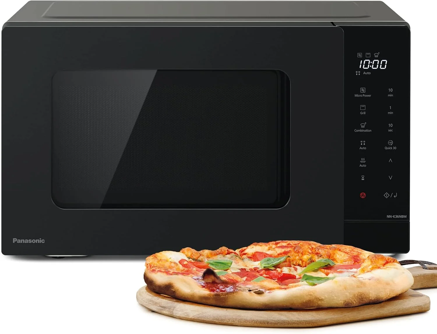 مایکروویو گریل پاناسونیک NN-K36NBMEPG، ظرفیت 24 لیتر، توان 900 وات، 8 برنامه اتوماتیک، پخت ترکیبی، عملکرد Quick 30، مشکی