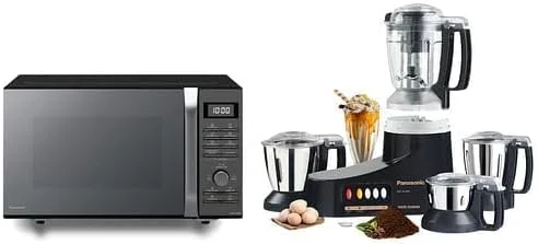 مایکروویو پاناسونیک 27 لیتری 4 در 1 با قابلیت کانوکشن، به همراه آسیاب سوپر میکسر، 1000 وات، 3 پارچ استیل ضد زنگ