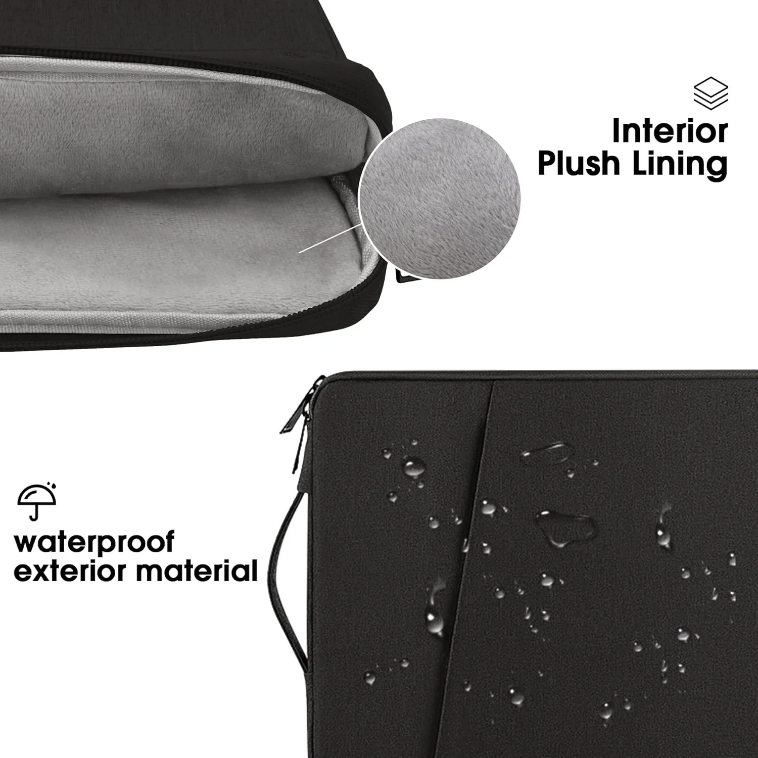 کیف آستین لپ تاپ Arae سایز 14-15.4 اینچ سازگار با HP، ASUS، Lenovo، Acer، نوت بوک، کیف حمل لوازم جانبی کامپیوتر، کیف پلی استر با جیب، مشکی کیف آستین لپ تاپ Arae سایز 14-15.4 اینچ سازگار با HP، ASUS، Lenovo، Acer، نوت بوک، کیف حمل لوازم جانبی کامپیوتر، کیف پلی استر با جیب، مشکی