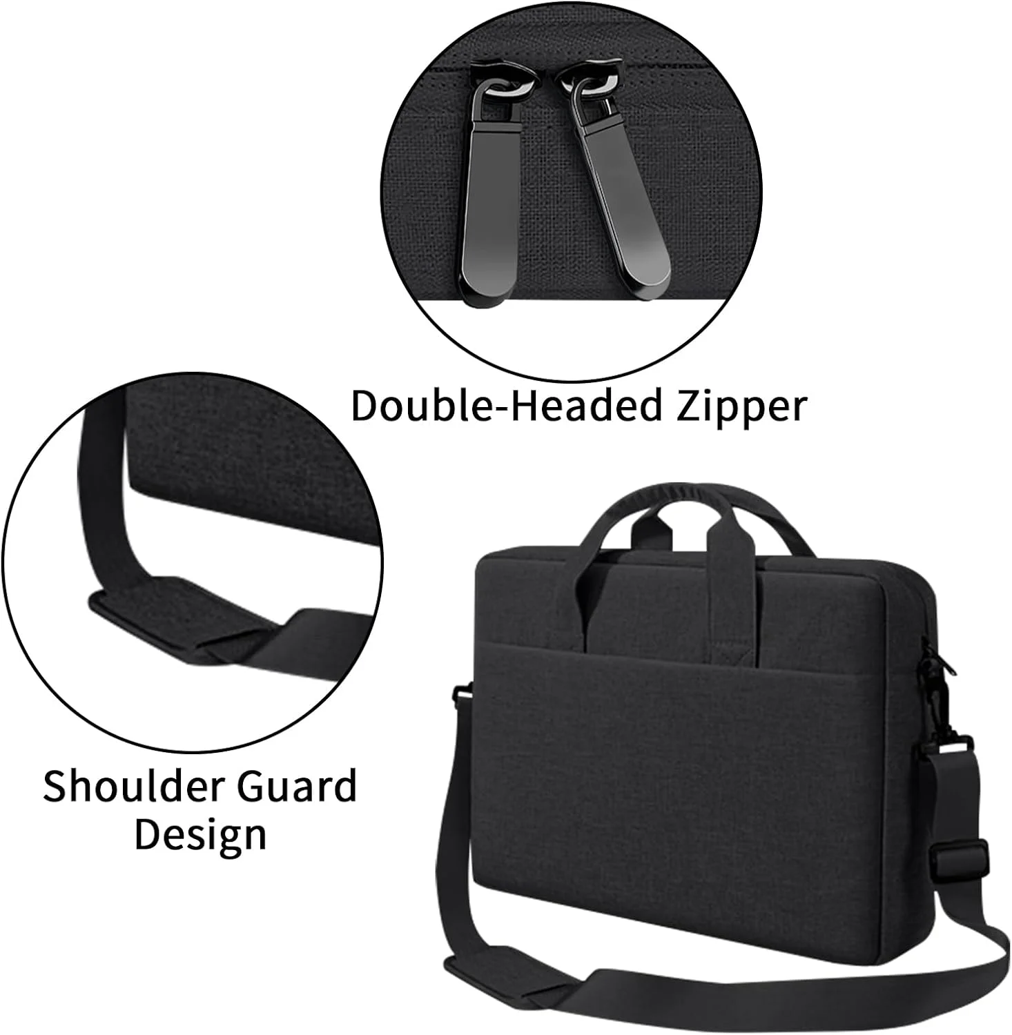 کیف لپ تاپ Nayubo با بند شانه و دسته، کاور محافظ تبلت، کیف دستی سازگار با لپ تاپ های 15.6 اینچی Lenovo/HP/MacBook/Asus/Dell/Acer (مشکی) کیف لپ تاپ Nayubo با بند شانه و دسته، کاور محافظ تبلت، کیف دستی سازگار با لپ تاپ های 15.6 اینچی Lenovo/HP/MacBook/Asus/Dell/Acer (مشکی)