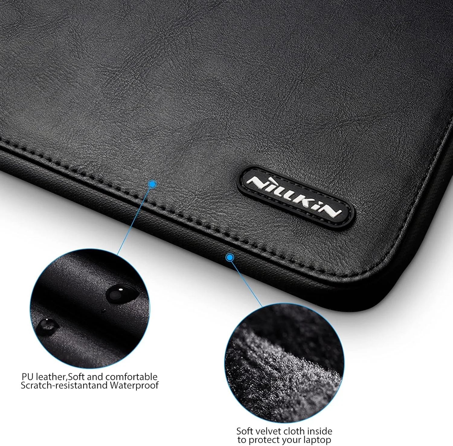 کیف لپ تاپ 15.6 اینچی Nillkin، استند لپ تاپ با دسته، کیف محافظ لپ تاپ سازگار با MacBook Air/Pro 16، لپ تاپ های 15-16 اینچی HP، Dell، Samsung Chromebook Asus Notebook، مشکی تیره