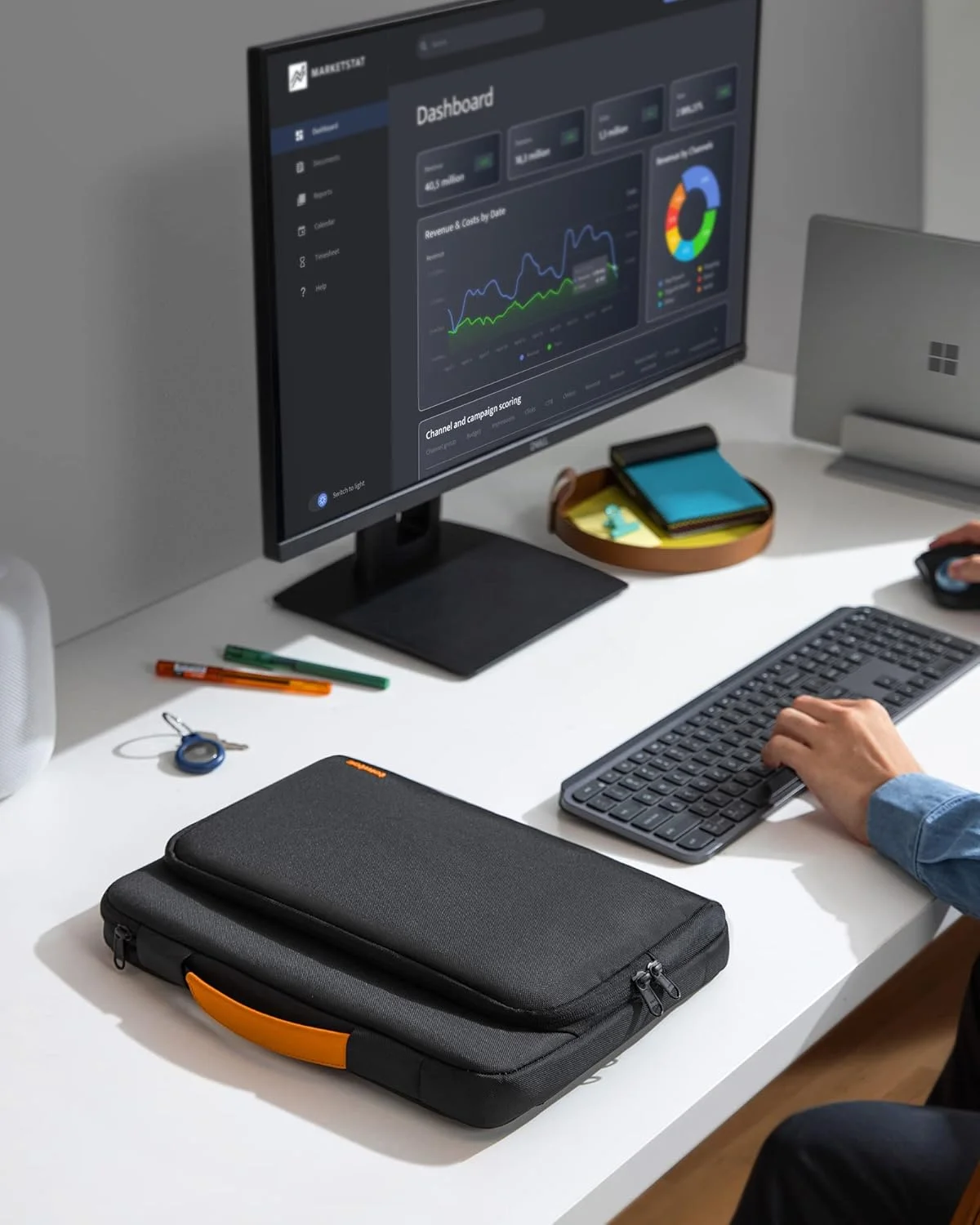 کیف حمل لپ تاپ محافظ 360 درجه Tomtoc برای Razer Blade Pro 17 جدید، لپ تاپ HP ENVY 17 اینچی، لپ تاپ Dell Inspiron 17 3000، ASUS ROG ZEPHYRUS S 17.3 اینچی، کیف نوت بوک با جیب لوازم جانبی