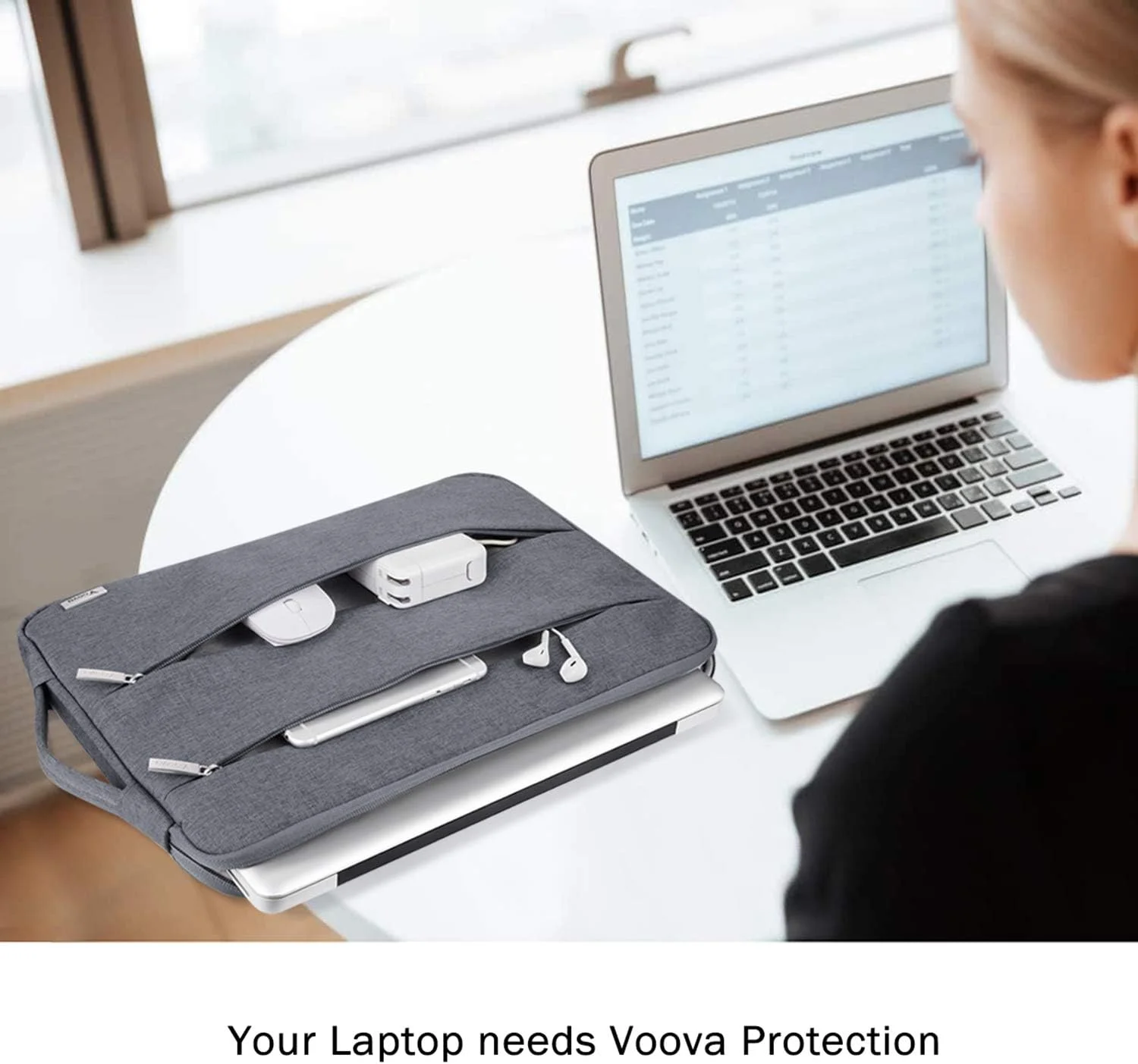 کیف محافظ لپ تاپ Voova مناسب برای لپ تاپ های 11.6، 13، 13.3، 14 و 15.6 اینچی، ضد آب
