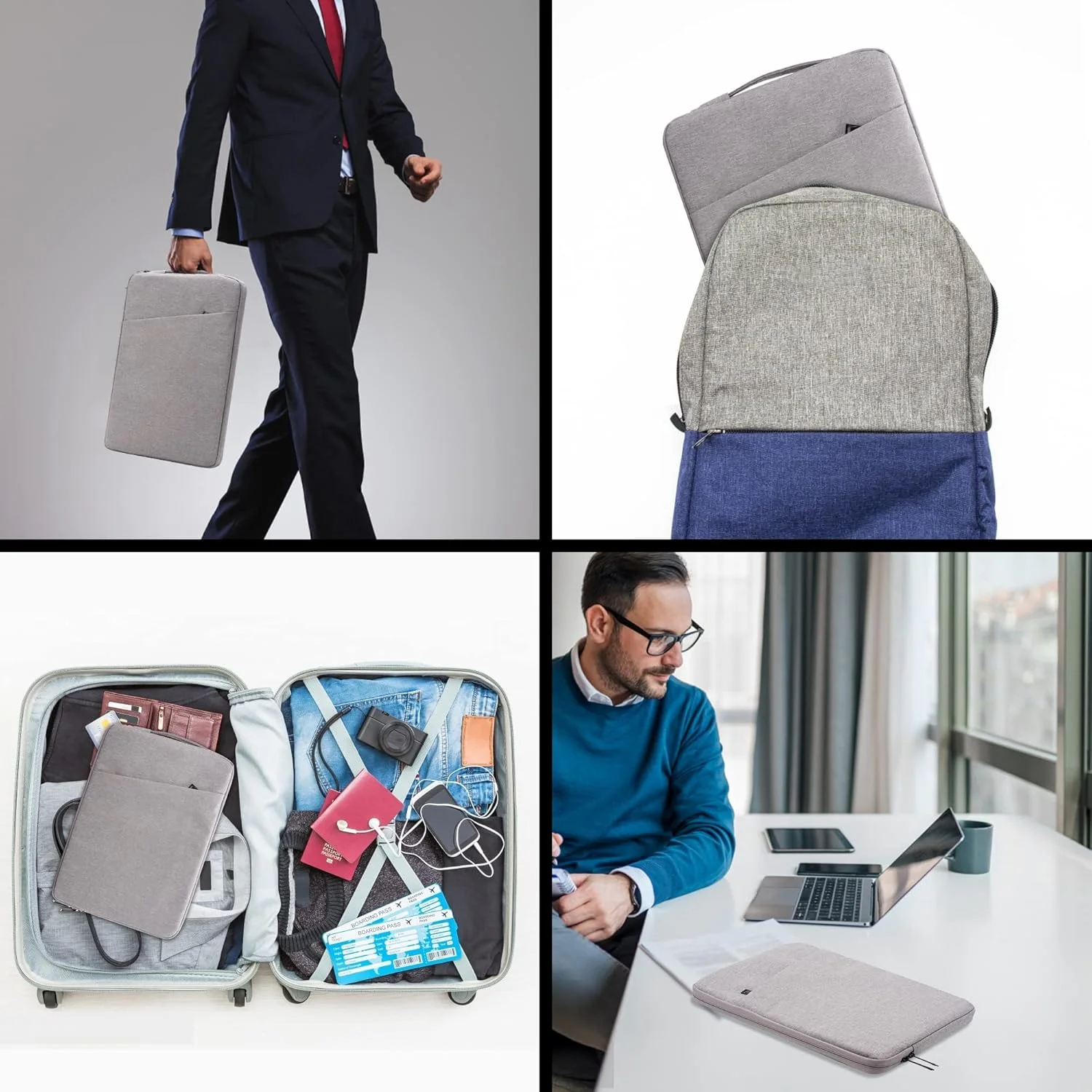 کیف آستین لپ تاپ 13 اینچی NALACAL سازگار با MacBook Air Mac Pro M1 Surface Lenovo Dell HP، کیف لوازم جانبی کامپیوتر، کیف پلی استر با جیب (خاکستری) کیف آستین لپ تاپ 13 اینچی NALACAL سازگار با MacBook Air Mac Pro M1 Surface Lenovo Dell HP، کیف لوازم جانبی کامپیوتر، کیف پلی استر با جیب (خاکستری)