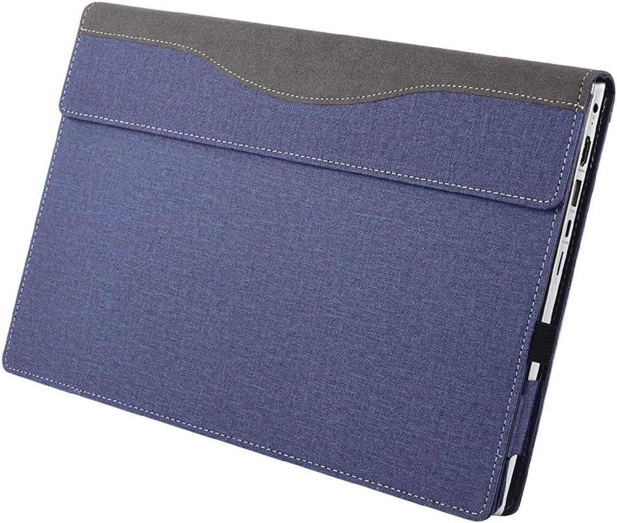 کاور لپ تاپ Gruattreay سازگار با ASUS VivoBook 16X OLED K3605 16 اینچی، کاور محافظ چرمی PU جداشدنی 2 در 1 با نگهدارنده قلم (آبی تیره)