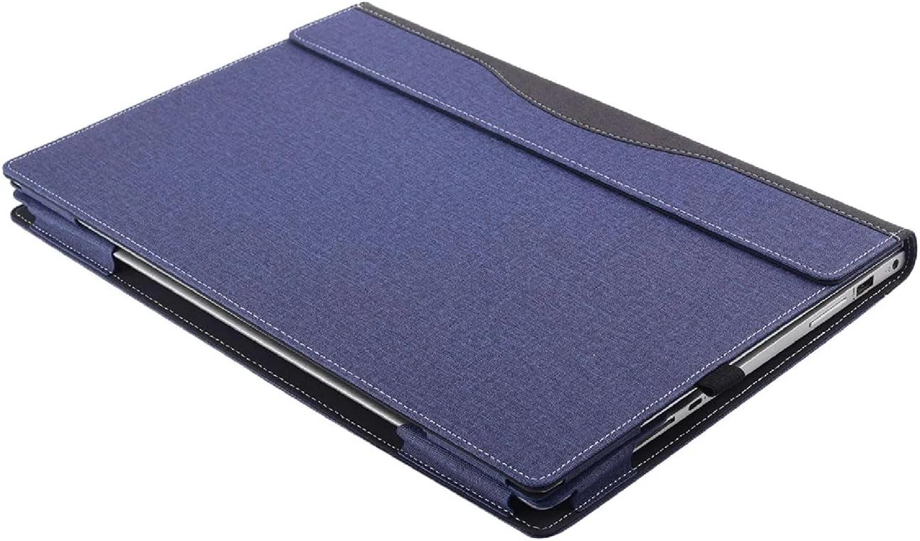 کاور لپ تاپ Gruattreay سازگار با ASUS VivoBook 16X OLED K3605 16 اینچی، کاور محافظ چرمی PU جداشدنی 2 در 1 با نگهدارنده قلم (آبی تیره)