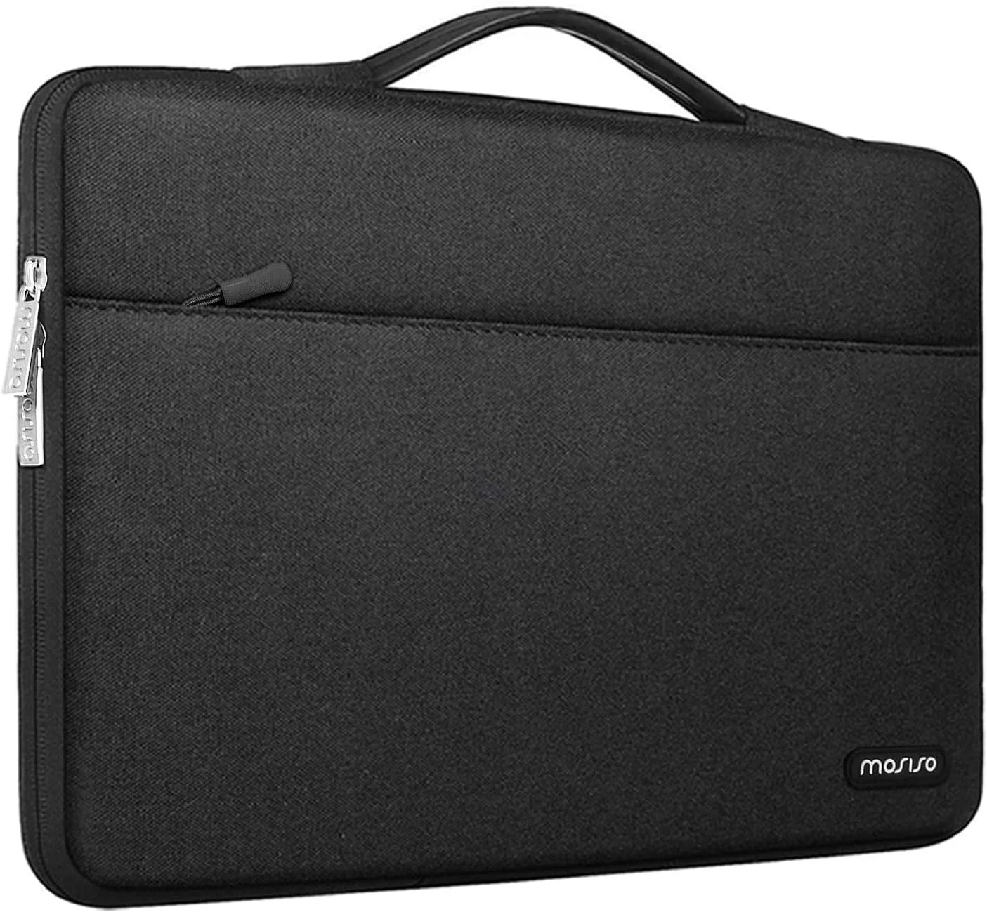 کیف محافظ 360 درجه لپ تاپ MOSISO سازگار با MacBook Air/Pro، نوت بوک 13-13.3 اینچی، سازگار با MacBook Pro 14 اینچی M3 M2 M1 Chip Max 2023-2021، کیف پلی استر با کمربند، مشکی