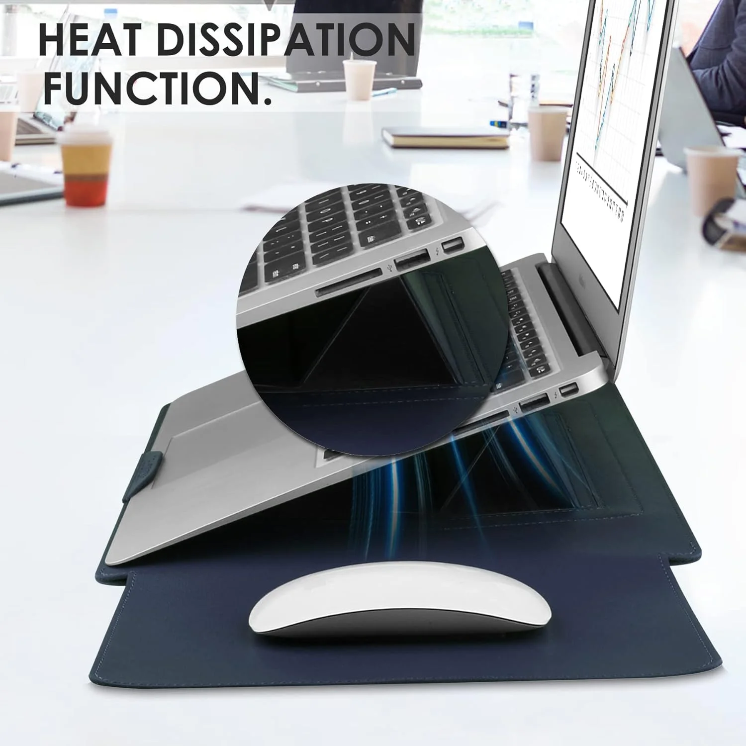کیف چرمی آستین لپ تاپ 13-14 اینچی MAKINGTEC سازگار با MacBook Air 13.3''/13.6'' M1 M2/MacBook Pro 13 2022-2016/Dell XPS 13/Surface Pro X/8/7 /6/5/Surface Laptop 13.5 اینچی، سرمه ای