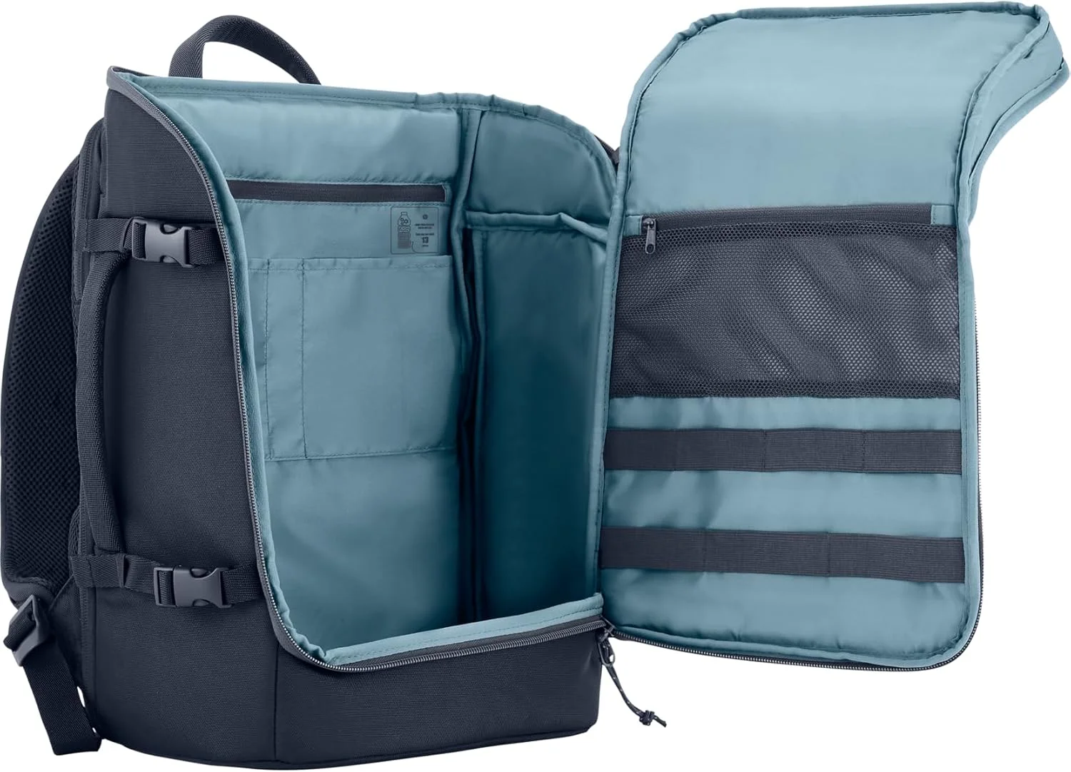 کوله پشتی لپ تاپ 15.6 اینچی HP Travel با ظرفیت 25 لیتر، ضد آب، دارای محفظه مسدود کننده RFID، زیپ های قابل افزایش، ساخته شده از 100% پلاستیک بازیافتی کوله پشتی لپ تاپ 15.6 اینچی HP Travel با ظرفیت 25 لیتر، ضد آب، دارای محفظه مسدود کننده RFID، زیپ های قابل افزایش، ساخته شده از 100% پلاستیک بازیافتی