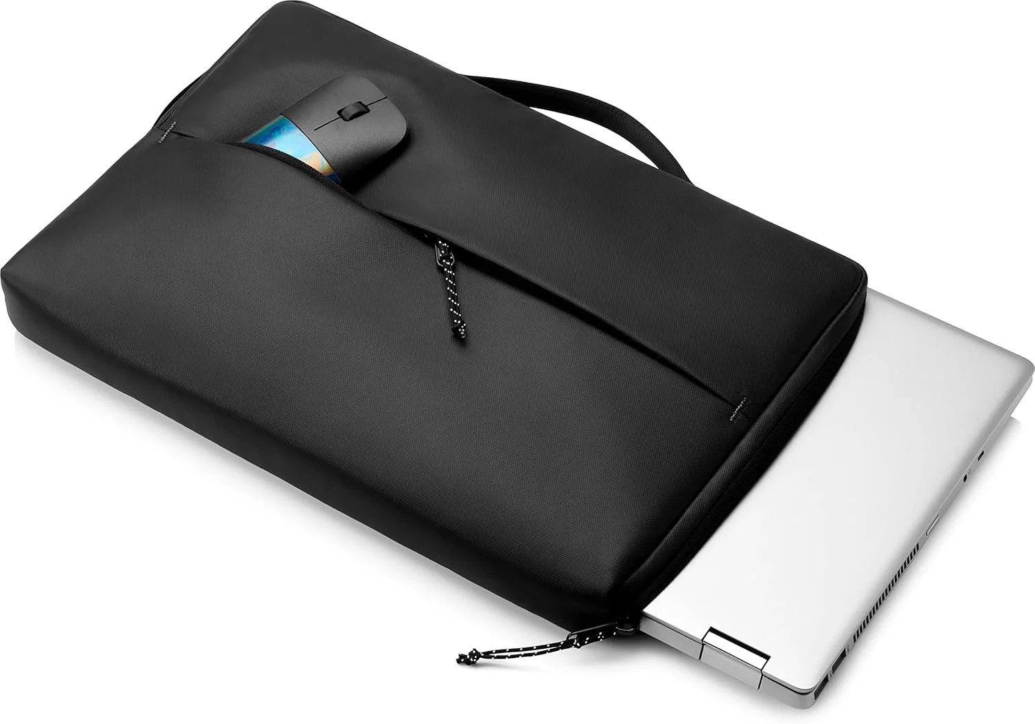کیف لپ تاپ HP - PC Sport Sleeve مناسب برای نوت بوک تا 15.6 اینچ، محفظه پد دار، جزئیات بازتابنده، پارچه ضد آب، مشکی