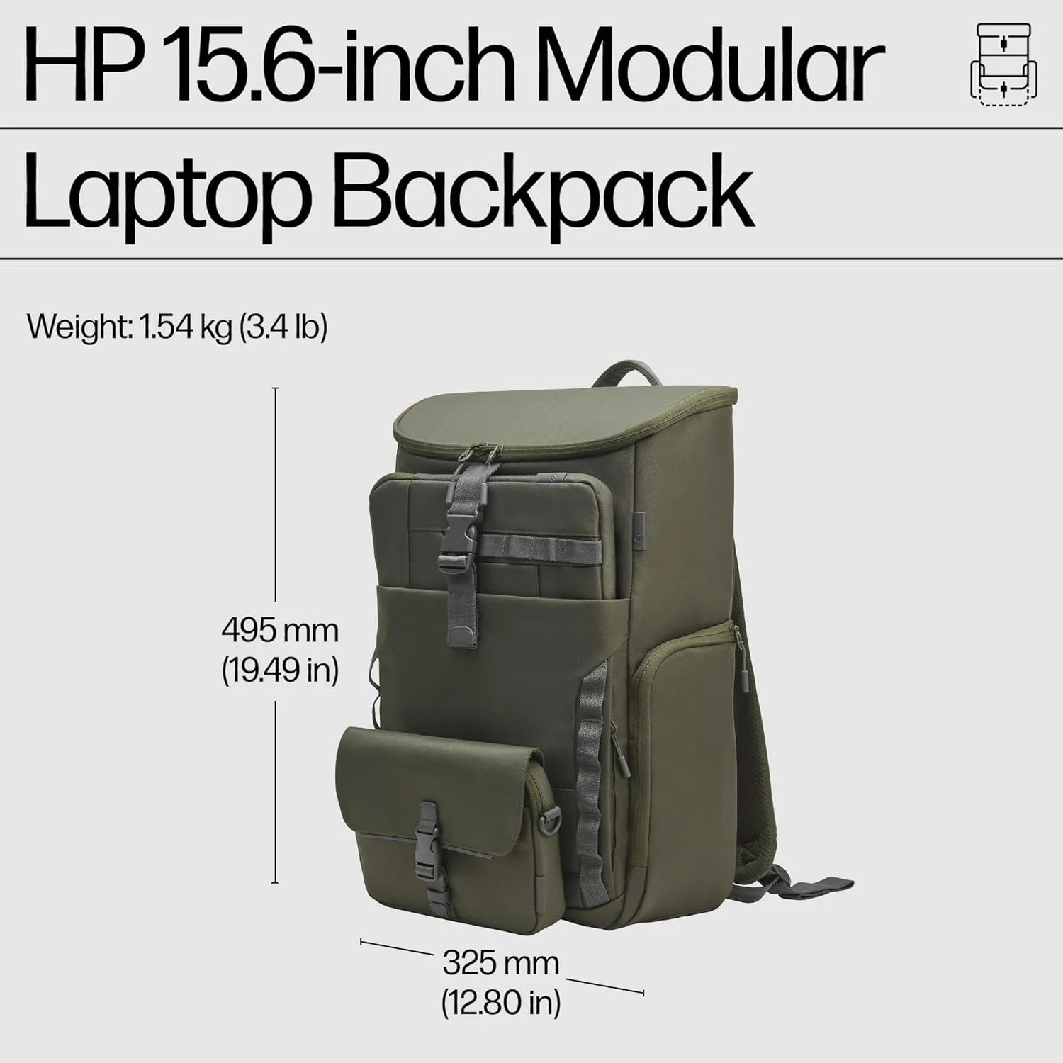 کیف کوله پشتی لپ تاپ 15.6 اینچی مدولار HP یونیسکس، سبز، سبز، متوسط کیف کوله پشتی لپ تاپ 15.6 اینچی مدولار HP یونیسکس، سبز، سبز، متوسط