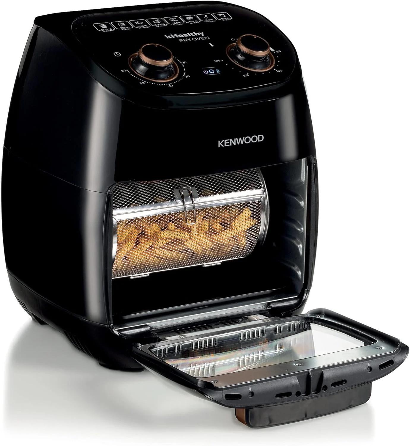 سرخ کن هوا Kenwood با ظرفیت 11 لیتر و توان 2000 وات، سرخ کن هوا چند منظوره و مایکروویو برای سرخ کردن، گریل کردن، برشته کردن، کباب کردن، پختن، تست کردن، گرم کردن و یخ زدایی مدل Hfp90 مشکی - تصویر 2 سرخ کن هوا Kenwood با ظرفیت 11 لیتر و توان 2000 وات، سرخ کن هوا چند منظوره و مایکروویو برای سرخ کردن، گریل کردن، برشته کردن، کباب کردن، پختن، تست کردن، گرم کردن و یخ زدایی مدل Hfp90 مشکی - تصویر 2