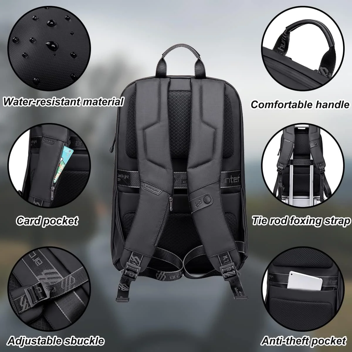کوله پشتی لپ تاپ 15.6 اینچی Arctic Hunter با محفظه تبلت، کوله پشتی شیک مردانه با پورت شارژ USB، کوله پشتی سبک وزن دانشجویی، جیب های متعدد، ضد آب و ضد سرقت کوله پشتی لپ تاپ 15.6 اینچی Arctic Hunter با محفظه تبلت، کوله پشتی شیک مردانه با پورت شارژ USB، کوله پشتی سبک وزن دانشجویی، جیب های متعدد، ضد آب و ضد سرقت