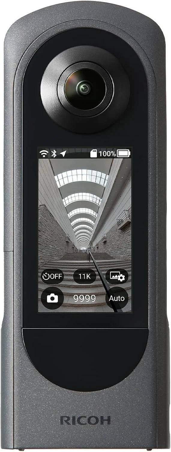 دوربین 360 درجه Ricoh Theta X، تصویر با وضوح بالا تقریباً 60 مگاپیکسل، 5.7K 360، صفحه لمسی