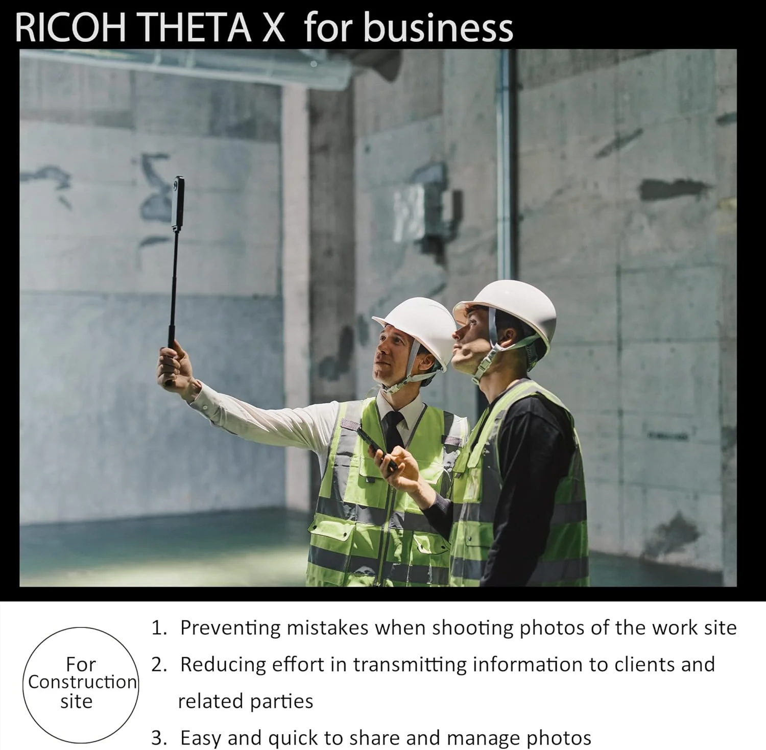 دوربین 360 درجه Ricoh Theta X، تصویر با وضوح بالا تقریباً 60 مگاپیکسل، 5.7K 360، صفحه لمسی