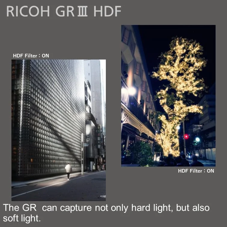 دوربین دیجیتال کامپکت ممتاز RICOH GR III HDF با فیلتر پخش نور داخلی، سنسور CMOS سایز APS-C با رزولوشن 24 مگاپیکسل، لنز 28mmF2.8 GR (در فرمت 35 میلی‌متری)