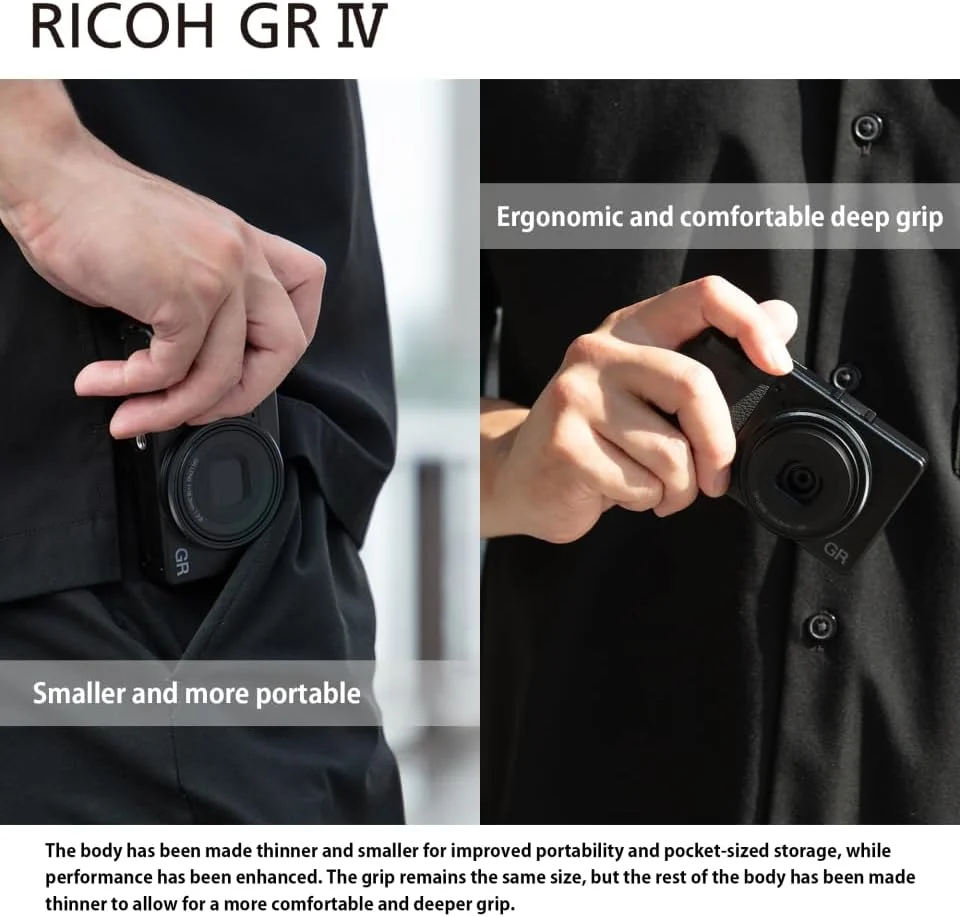 دوربین دیجیتال کامپکت پریمیوم Ricoh GR IV [فاصله کانونی 28 میلی‌متر] [حسگر CMOS سایز APS-C با 25.7 مگاپیکسل] [راه‌اندازی سریع در ~0.6 ثانیه] [فوکوس خودکار سریع] [ISO 204800] [بهترین دوربین عکاسی فوری]