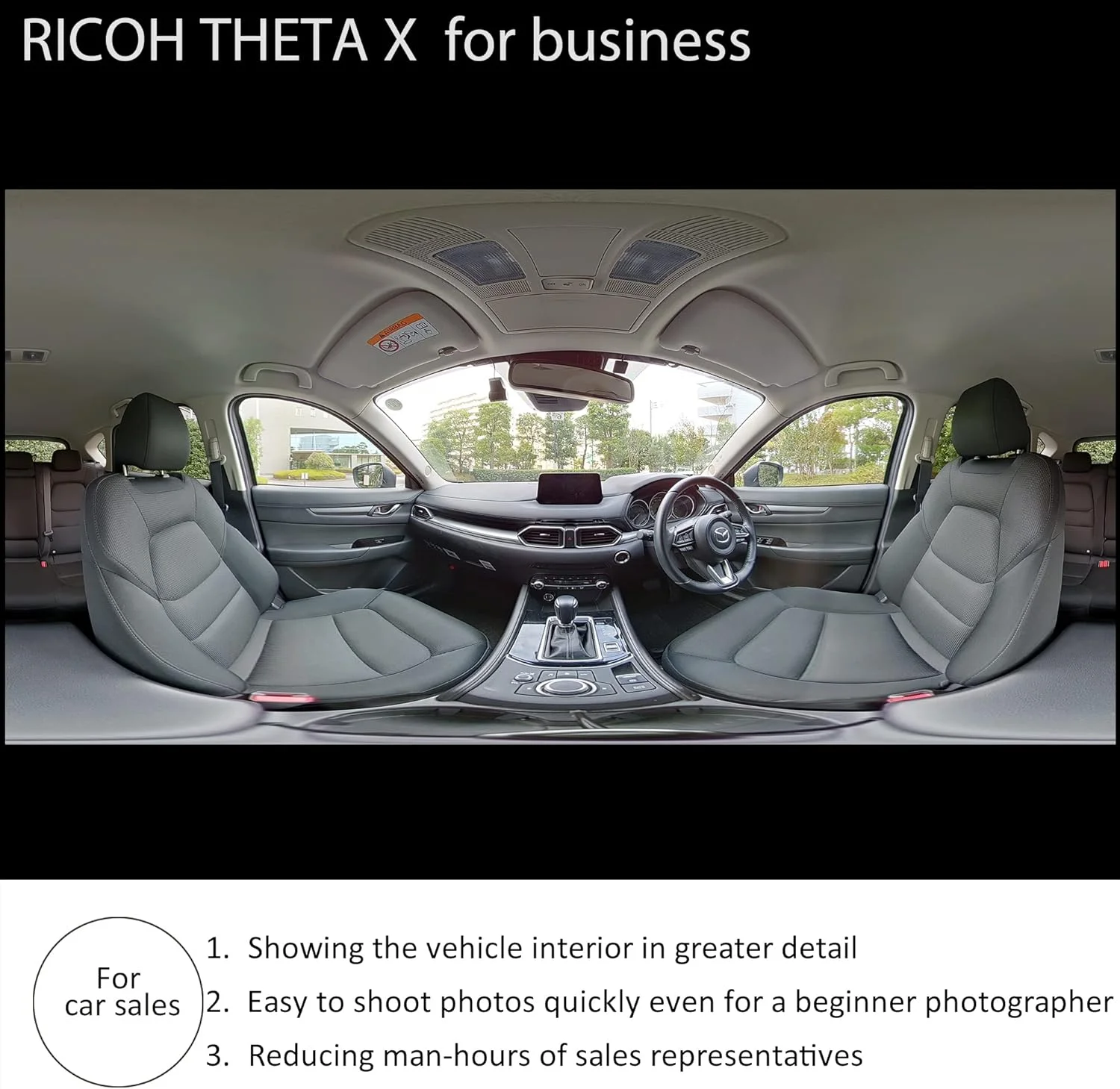 دوربین 360 درجه Ricoh Theta X، تصویر با وضوح بالا تقریباً 60 مگاپیکسل، 5.7K 360، صفحه لمسی