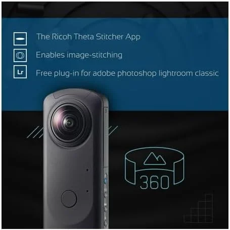 دوربین 360 درجه Ricoh Theta Z1 با حافظه داخلی 51 گیگابایت به همراه درپوش لنز و کیت نرم افزاری Photo and Video Suite (3 قلم)